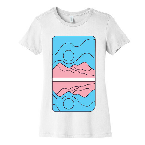 Groovy Pride Flag Landscapes: Trans Flag Womens T-Shirt