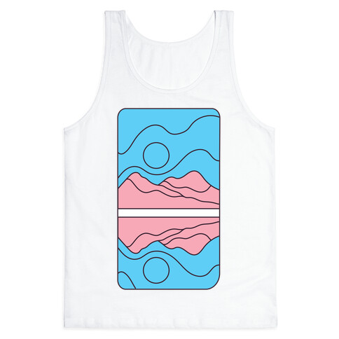 Groovy Pride Flag Landscapes: Trans Flag Tank Top