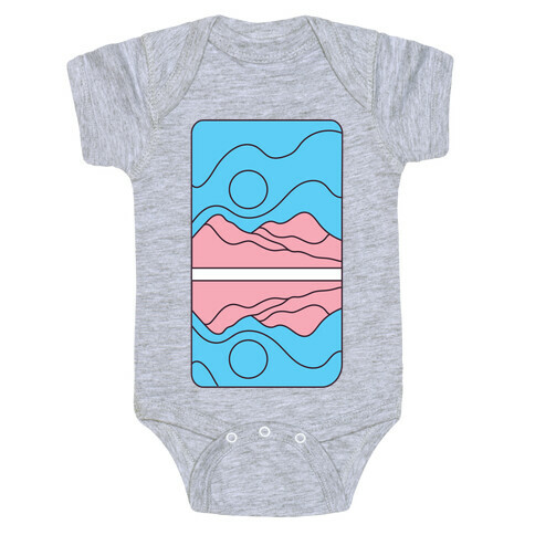 Groovy Pride Flag Landscapes: Trans Flag Baby One-Piece