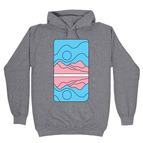 Groovy Pride Flag Landscapes: Trans Flag Hooded Sweatshirt