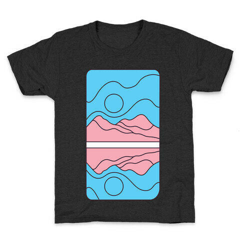 Groovy Pride Flag Landscapes: Trans Flag Kids T-Shirt