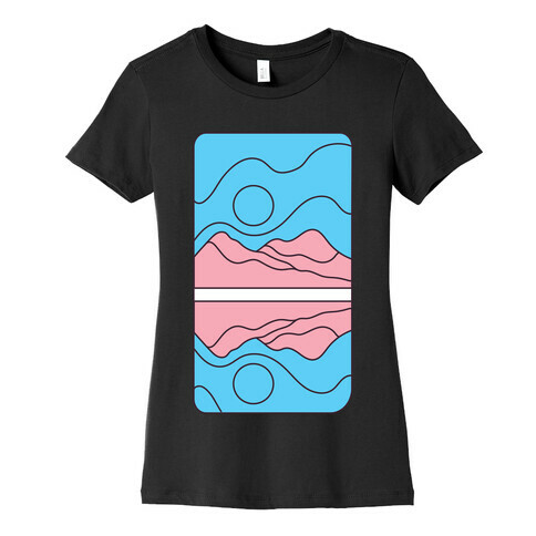 Groovy Pride Flag Landscapes: Trans Flag Womens T-Shirt