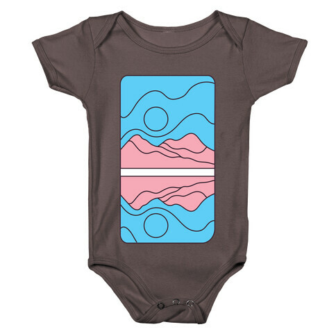 Groovy Pride Flag Landscapes: Trans Flag Baby One-Piece