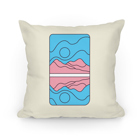 Groovy Pride Flag Landscapes: Trans Flag Pillow