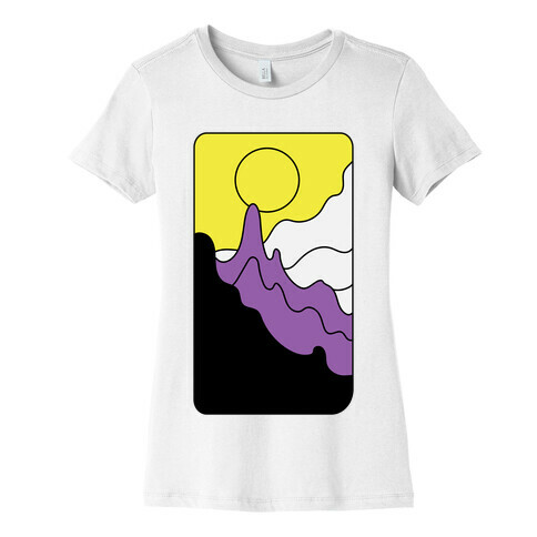 Groovy Pride Flag Landscapes: Nonbinary Flag Womens T-Shirt