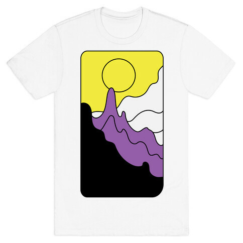 Groovy Pride Flag Landscapes: Nonbinary Flag T-Shirt