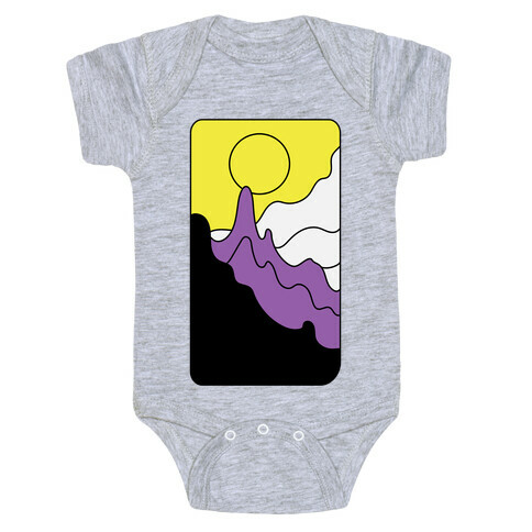 Groovy Pride Flag Landscapes: Nonbinary Flag Baby One-Piece