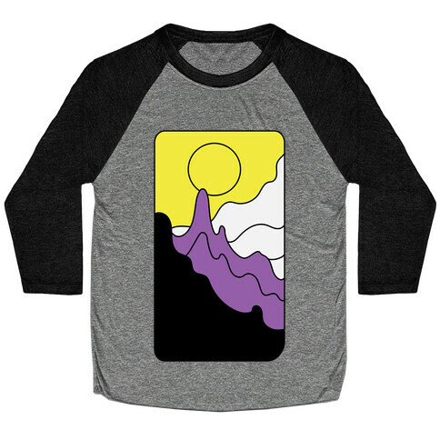 Groovy Pride Flag Landscapes: Nonbinary Flag Baseball Tee
