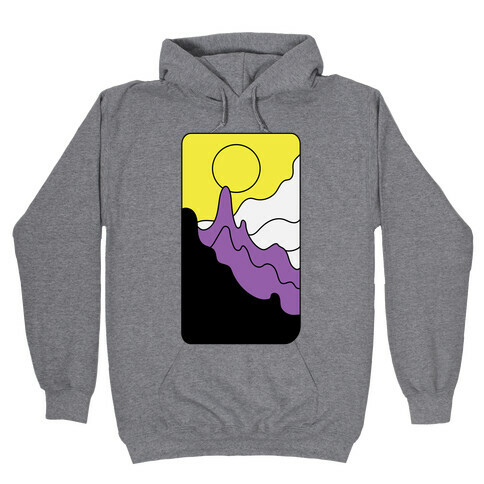 Groovy Pride Flag Landscapes: Nonbinary Flag Hooded Sweatshirt