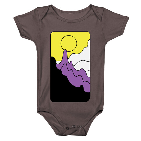 Groovy Pride Flag Landscapes: Nonbinary Flag Baby One-Piece