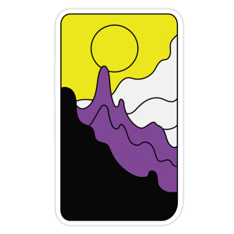 Groovy Pride Flag Landscapes: Nonbinary Flag Die Cut Sticker