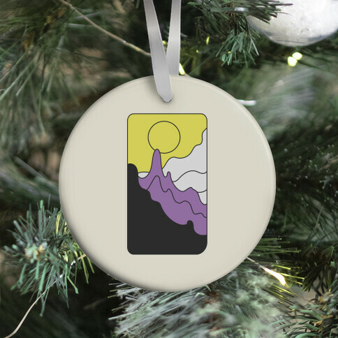 Groovy Pride Flag Landscapes: Nonbinary Flag Ornament