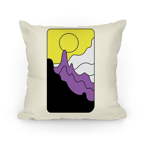 Groovy Pride Flag Landscapes: Nonbinary Flag Pillow