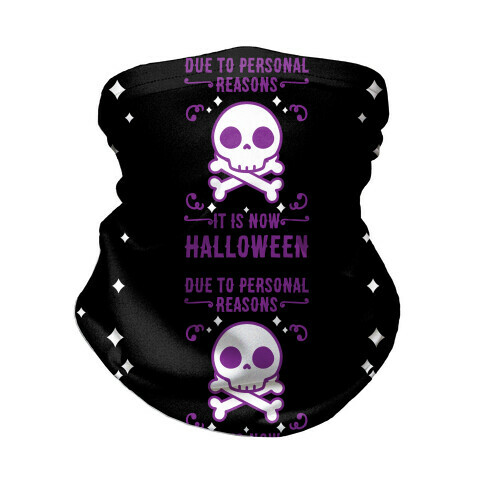 Due To Personal Reasons It Is Now Halloween Skull (Purple) Neck Gaiter