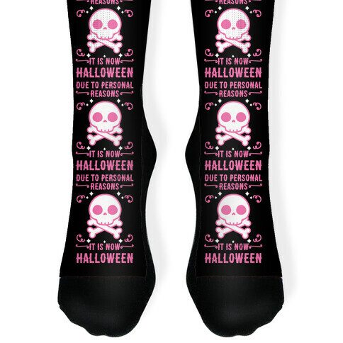 Due To Personal Reasons It Is Now Halloween Skull (Pink) Sock