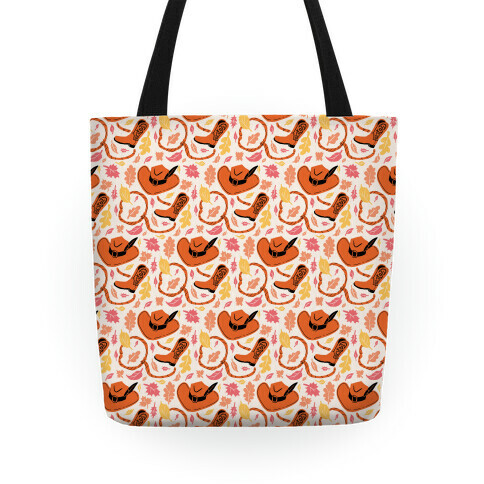 Fall Cowboy Pattern Tote