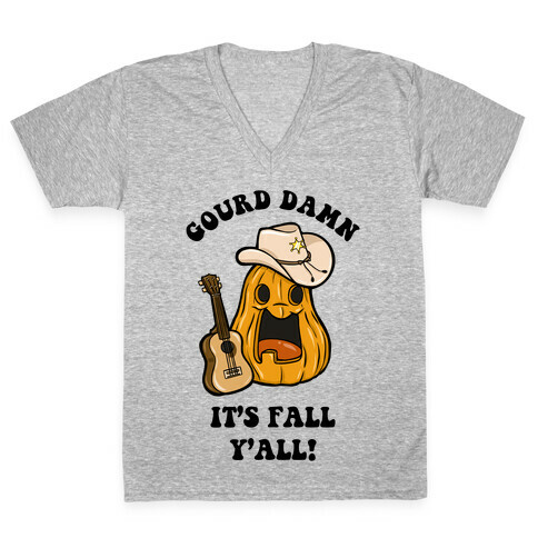 Gourd Damn It's Fall Y'all! V-Neck Tee Shirt