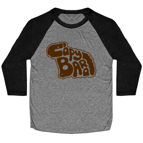 Capybara Font Illustration Baseball Tee