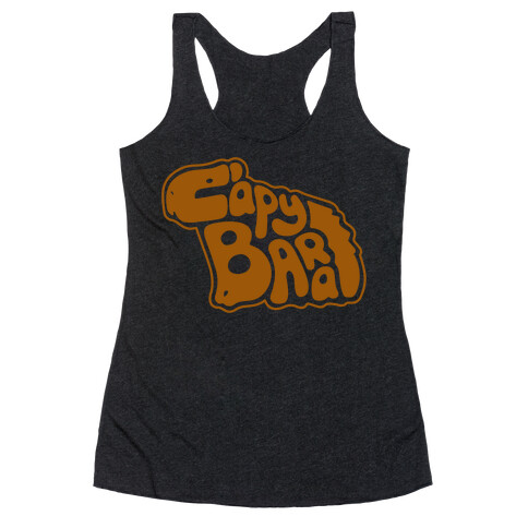 Capybara Font Illustration Racerback Tank Top