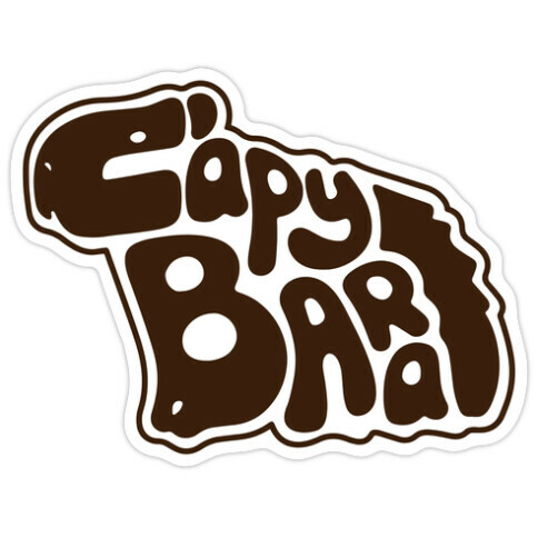 Capybara Font Illustration Die Cut Sticker