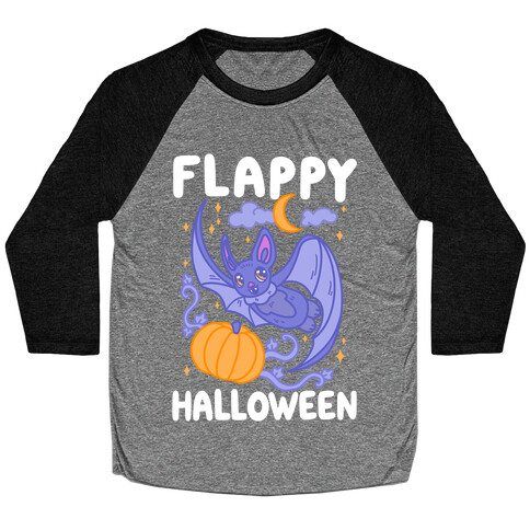 Flappy Halloween Bat Baseball Tee