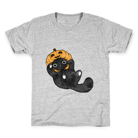 Halloween Pumpkin Cat  Kids T-Shirt