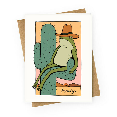 Howdy Frog Cowboy Greeting Card