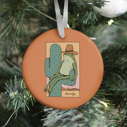 Howdy Frog Cowboy Ornament