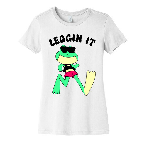 Leggin' It Frog Womens T-Shirt