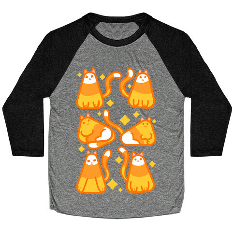 Candy Corn Cats Baseball Tee