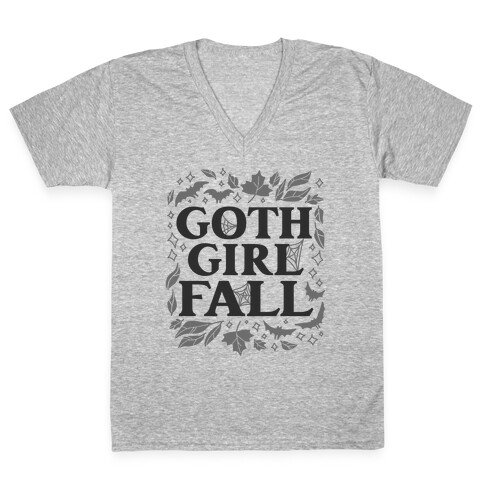 Goth Girl Fall V-Neck Tee Shirt