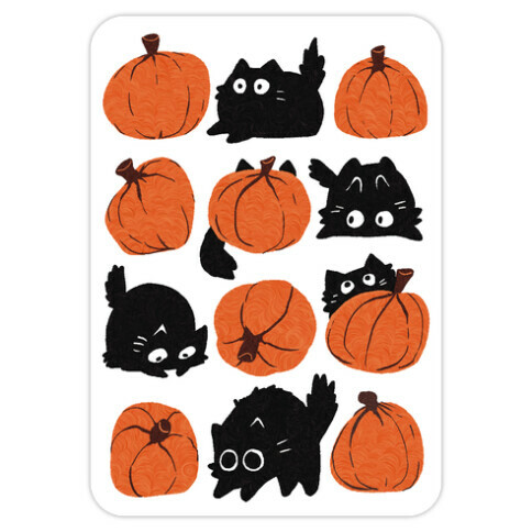 Pumpkin Cats Die Cut Sticker