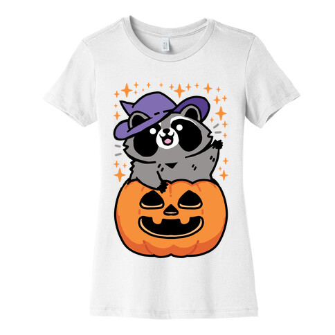 Cute Halloween Raccoon Womens T-Shirt