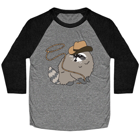 Cowboy Raccoon Lasso Baseball Tee