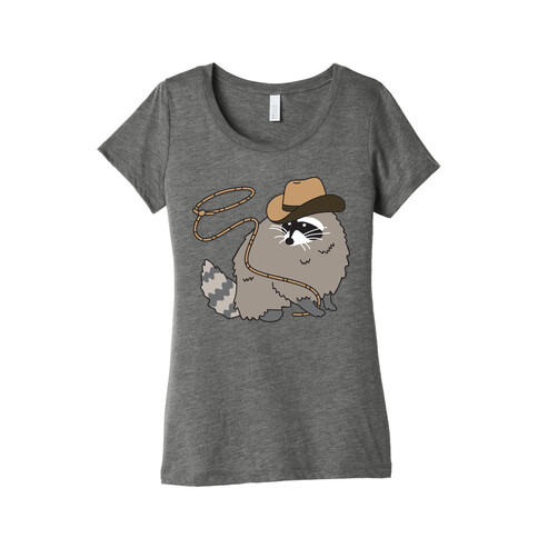 Cowboy Raccoon Lasso Womens T-Shirt