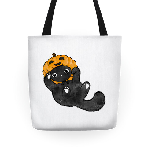 Halloween Pumpkin Cat  Tote