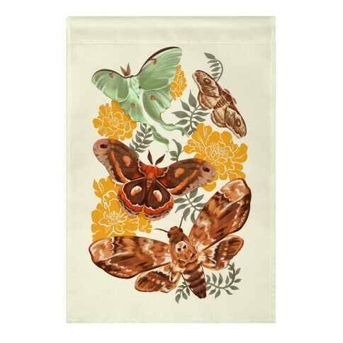 Moths & Marigolds Garden Flag