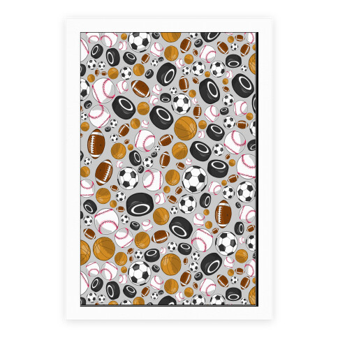 Sports Balls Pattern Poster