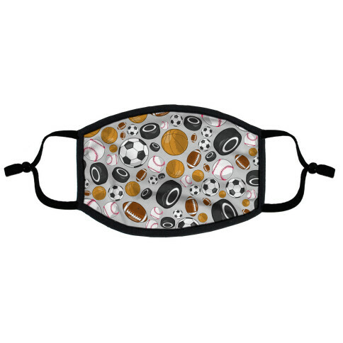 Sports Balls Pattern Flat Face Mask