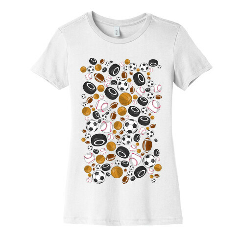 Sports Balls Pattern Womens T-Shirt