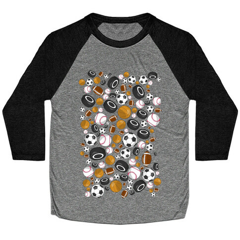 Sports Balls Pattern Baseball Tee