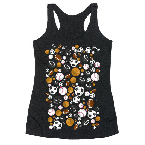 Sports Balls Pattern Racerback Tank Top