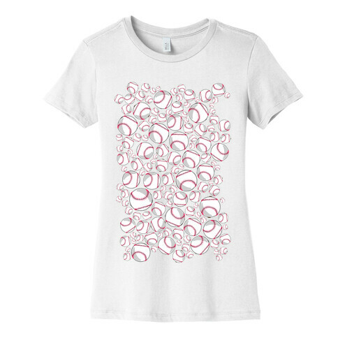 Baseballs Pattern Womens T-Shirt