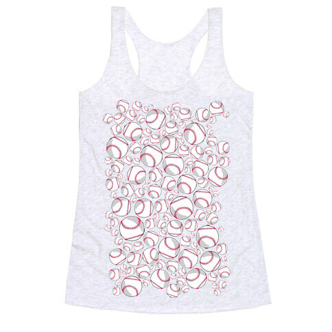 Baseballs Pattern Racerback Tank Top