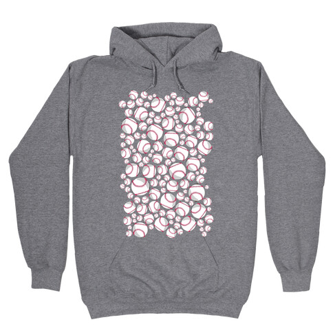 Baseballs Pattern Hooded Sweatshirt