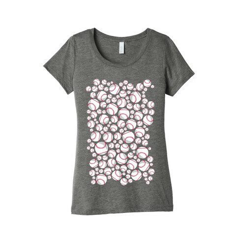 Baseballs Pattern Womens T-Shirt