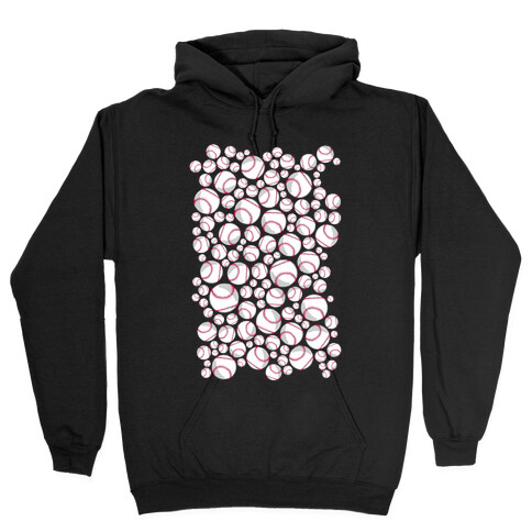 Baseballs Pattern Hooded Sweatshirt