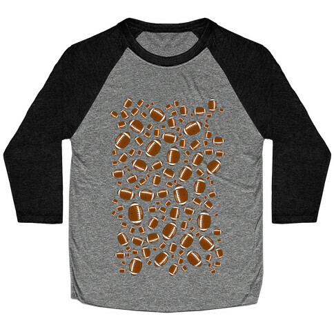 Footballs Pattern Baseball Tee