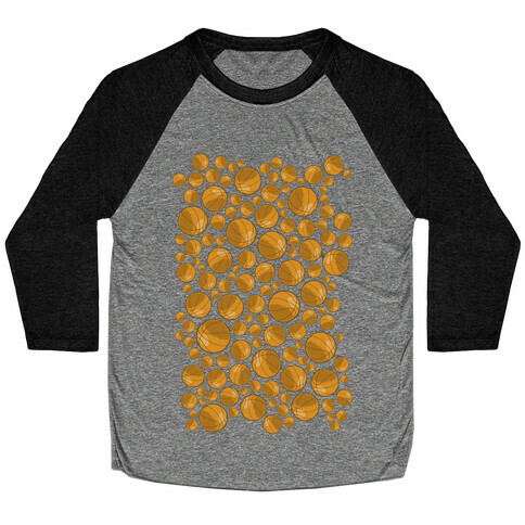 Basketballs Pattern Baseball Tee