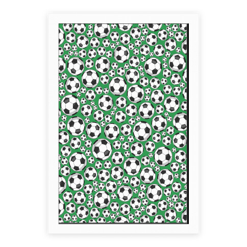 Soccer Balls Pattern Poster